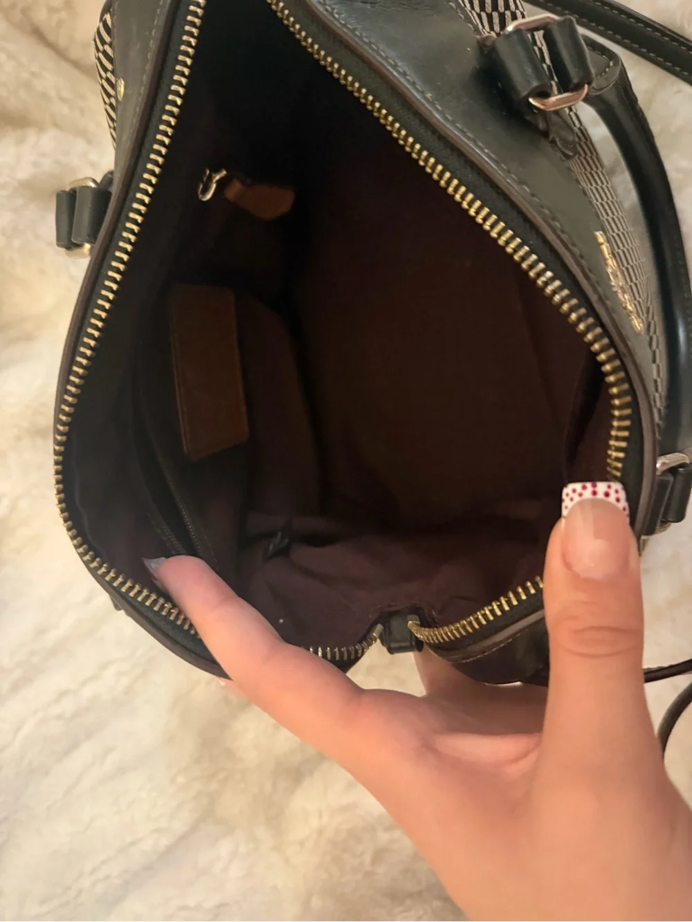 Coach Mini Bennett Satchel Checkered Jacquard